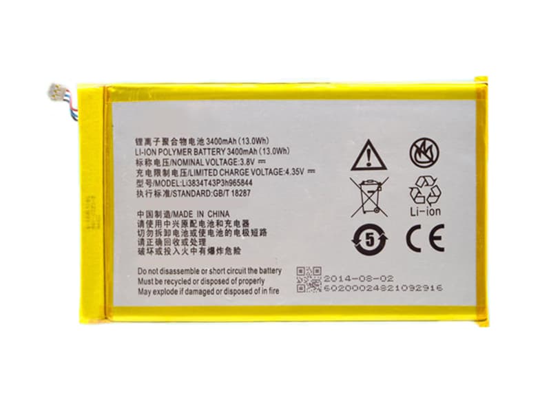 LAPTOP-BATTERIE ZTE Li3834T43P3h965844